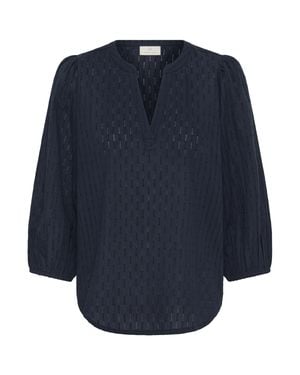 Kaffe Kurzarm-Bluse Kabea Kurzarm-Bluse Loose Fit - Blau