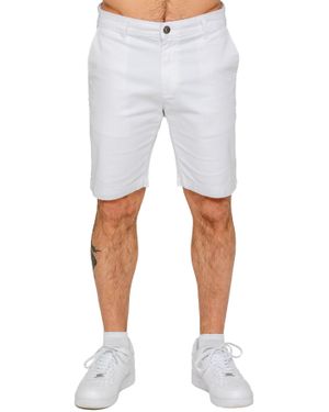 Enzo Herren Stretch Chino Shorts - Weiß
