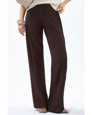 Busem Hochtaillierte Gerade Crepe-Hosen Mit Schlitz - Braun