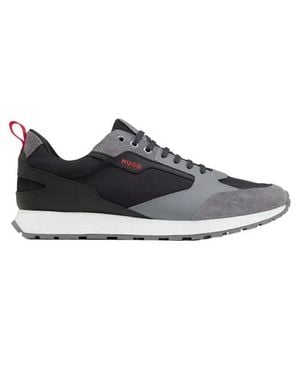 HUGO Herren Sneaker "Icelin" Wildleder-Panel - Schwarz