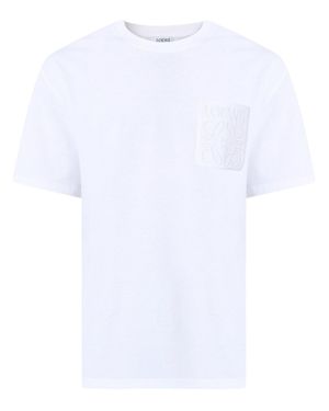 Loewe Anagramm Fake-Taschen-T-Shirt - Weiß