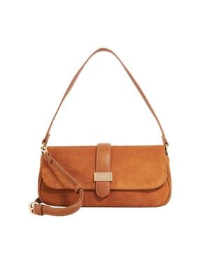 Dune "Delsees" Schultertasche, Wildleder (Hellbraun)