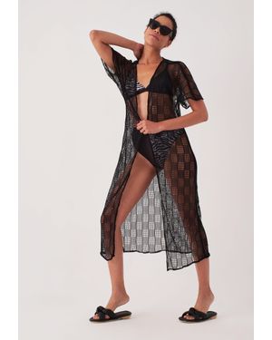 Herita Mesh-Kimono - Schwarz