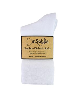 Dr.Socks 4Er Pack Damen Bambus Diabetikersocken Weich Atmungsaktiv Nicht Bindende Socken - Weiß