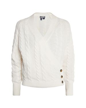 Dreimaster Strickpullover Damen Wollweiss - Weiß