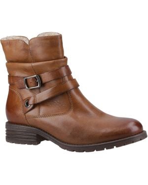 Hush Puppies Piper Leder Damen Tan Stiefel - Braun