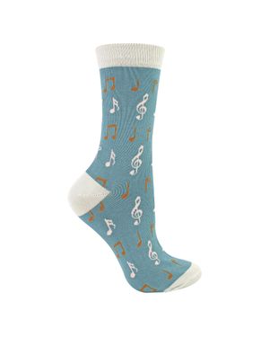 Miss Sparrow 1 Pack Damen Bamboo-Socken Mit Ausgefallenem Muster - Blau