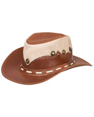 Infinity Leather Australischer Cowboy-Outback-Buschhut Aus Echtem Leder Und Wildleder Im Australischen Western-Stil - Braun