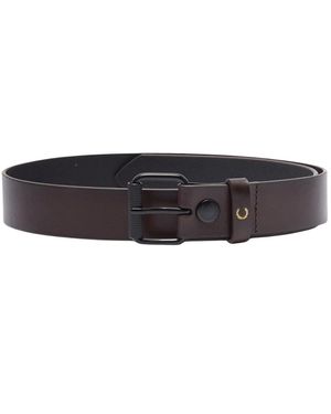 Fred Perry Oxblood Brünierter Ledergürtel - Schwarz