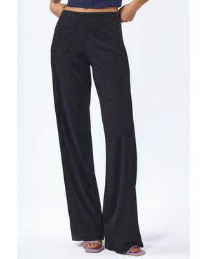 Busem Hochtaillierte Gerade Crepe-Hosen Mit Schlitz - Blau