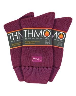 THMO 3Er-Pack Multipack Damen Dicke Winter Warme Socken Mit Comfort Top - Lila