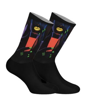 Jenes Socks Lustig Bedruckte Lange Socken Für Herren Und Damen - Schwarz