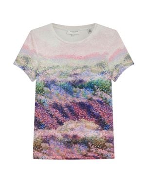 Ted Baker Kaytee Bedrucktes, Tailliertes Rosa T-Shirt - Blau