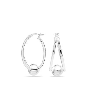 Bibei Frauen Ohrringe Mit Doppeltem Ring Aus 925Er Sterlingsilber Bipe039 - Mettallic