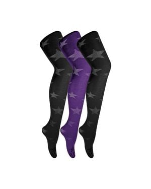 Sock Snob 3 Paar Multipack Damen 80 Denier Strumpfhosen - Blau