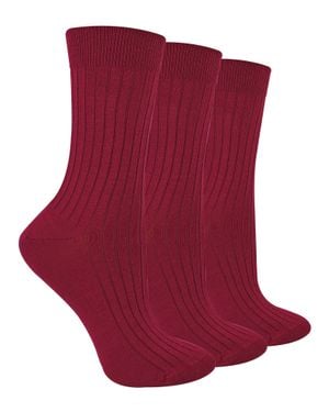 Steve Madden 3 Paar Damen Original Merinowollsocken - Rot