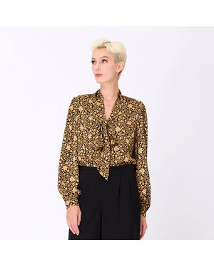 Smart & Joy Bluse Mit Ascot-Krawatte Und Art-Deco-Print - Mehrfarbig