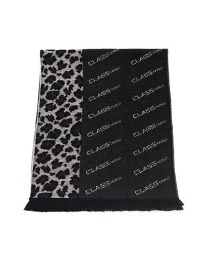 Roberto Cavalli Herren Wolle Schal - Schwarz