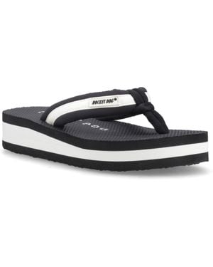 Rocket Dog Monica Nylon Pu Textile Damen/Creme Flip-Flops - Blau