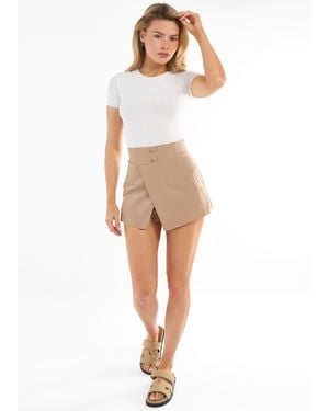 Gini London Popeline-Wickel-Skorts Aus - Weiß
