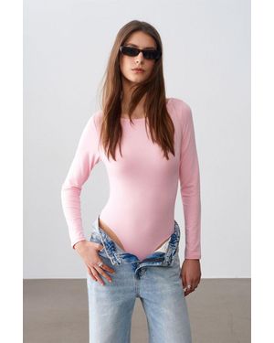 Dilvin Schmal Geschnittenes Bodysuit Mit Bootsausschnitt - Mehrfarbig