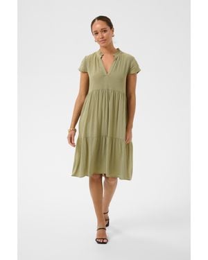 Kaffe Kleid Kamarianah Kleid A-Shape - Grün