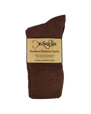 Dr.Socks 4Er-Pack Damen-Bambus-Diabetikersocken Weich Atmungsaktiv Nicht Einschnürend - Braun