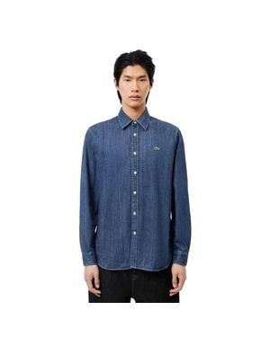 Lacoste Hemd Für Herren Denim Regulär - Blau