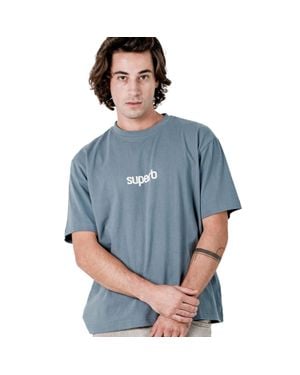 Superb Herren Oversized Baumwoll Kurzarm T-Shirt Little Core Puffy Sprb3500 - Blau