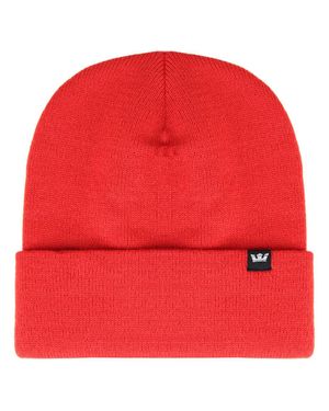 Supra Logo Rote Schlichte Gestrickte Crown Beanie C