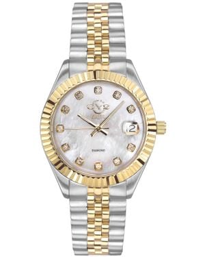 Gv2 By Gevril 12404 Naples Schweizer Quarz-Diamant-Uhr Für Damen Mit Zwei Tönen - Mettallic