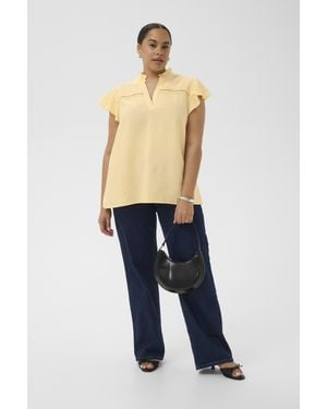 Kaffe Kurzarm-Bluse Kcronja Kurzarm-Bluse Regular Fit - Blau