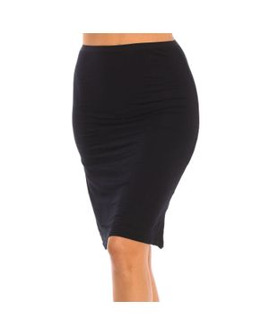 Q En Damen Midi-Unterrock Mit Elastischem Bund Q300 - Schwarz