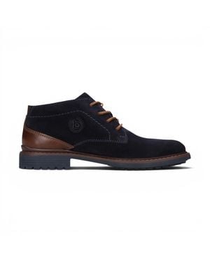 Bugatti Herren Dunkelbraune Wildlederleder-Schnürstiefel Für Wüstenknöchel – Rigalo Evo - Blau