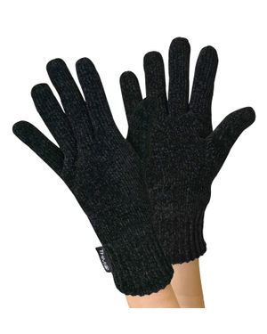 THMO Damen Outdoor Thermo Winter Chenille 3M Thinsulate Handschuhe - Schwarz