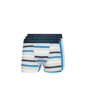 Crosshatch "Warbler" Boxershorts Für Herren(3Er-Pack) /Grau/Marineblau)