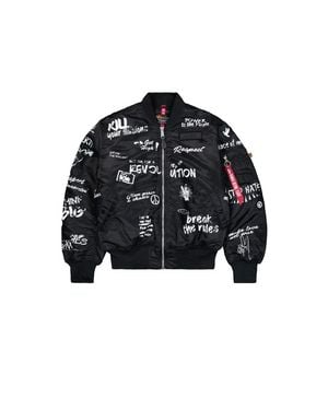 Alpha Industries Ma-1 Peace Bomber Jacket - Schwarz
