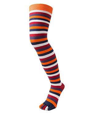 Toetoe Herren & Damen Essentielle Feuchtigkeitsableitende Baumwoll-Socken Über Dem Knie - Rot