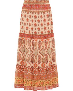 Usha Gestufter Rock Damen Mehrfarbig - Orange