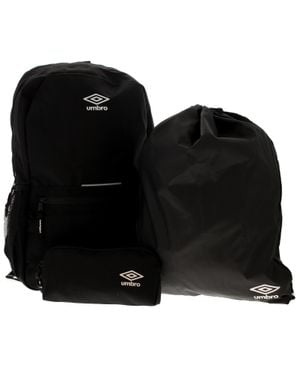 Umbro Schulrucksack Sporttasche Federmäppchen Axis Back To School Set - Schwarz