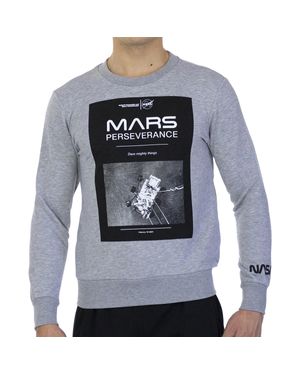NASA Mars03S Herren Sweatshirt Mit Langen Ärmeln Und Rundem Kragen - Grau
