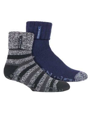 Heat Holders 2 Paar Herren Thermo Bett-Socken - Blau