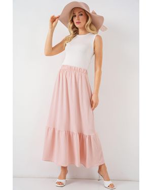Bigdart Strukturierter Maxi-Strickrock Mit Elastischem Bund - Pink