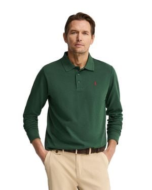 POLO CLUB Langärmliges Poloshirt Flaschengrün Mit Rigby Go Stickerei