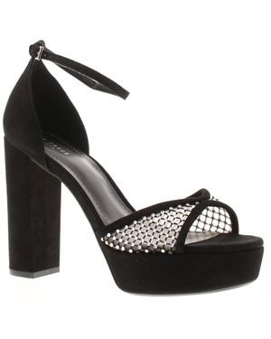 Ted Baker Damenabsätze Bexins Wildleder Leder Plateausandalen Blockabsatz Peeptoe - Schwarz
