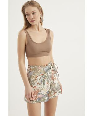 Herita Botanischer Druck Skort - Weiß
