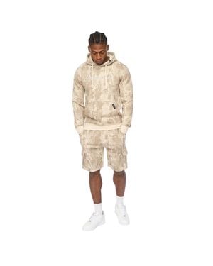 Crosshatch "Bardon" Cargo-Shorts Für Herren (Helles Steingrau Tarnmuster) - Natur