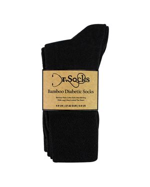 Dr.Socks 4Er Pack Damen Bambus Diabetiker Socken Weich Atmungsaktive Nicht Einengende Socken - Schwarz