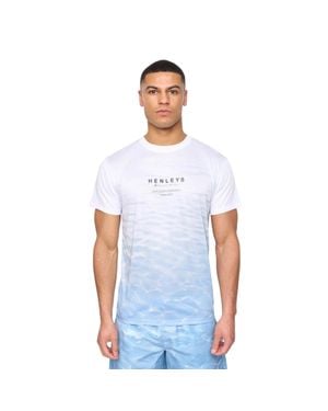 Henleys "Henpool" T-Shirt Für Herren (Jeansblau) - Weiß