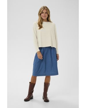 Saint Tropez Langarm-Bluse Osannasz Langarm-Bluse Lockere Passform - Blau
